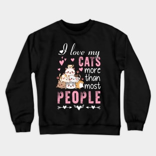 Just A Girl Who Loves Breed Overview Cat And Heart Crewneck Sweatshirt